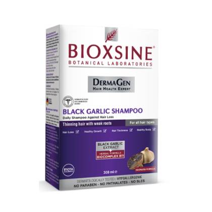 Bioxsine Black Garlic Anti-Hair Loss Shampoo, All Hair Types, Sulfate-Free, 300ml