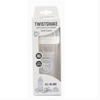 Twistshake Anti-Colic Baby Bottle White 260ml 0120