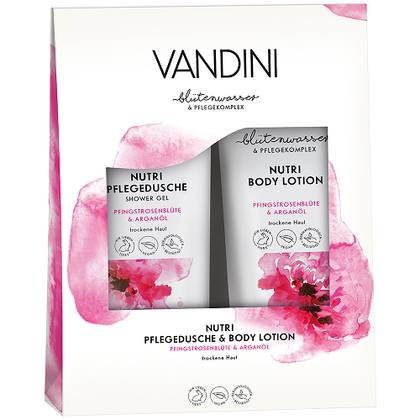 Vandini NUTRI Gift Set Shower Gel/Body Lotion Peony Flower/Argan Oil 2X200ml 0270/0979/1259