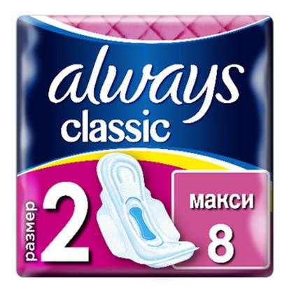 Always Classic Super Sanitary Pads, 8 Count