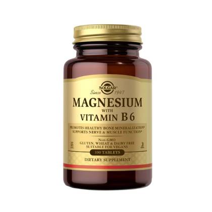 Solgar Magnesium with Vitamin B6 400mg/25mg Tablets, 100 Count
