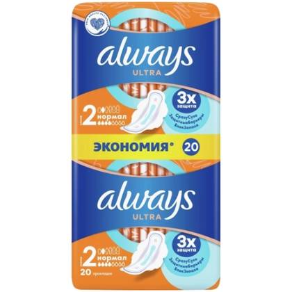 Always Ultra Normal Sanitary Pads /4 Drops/ 1627 #20