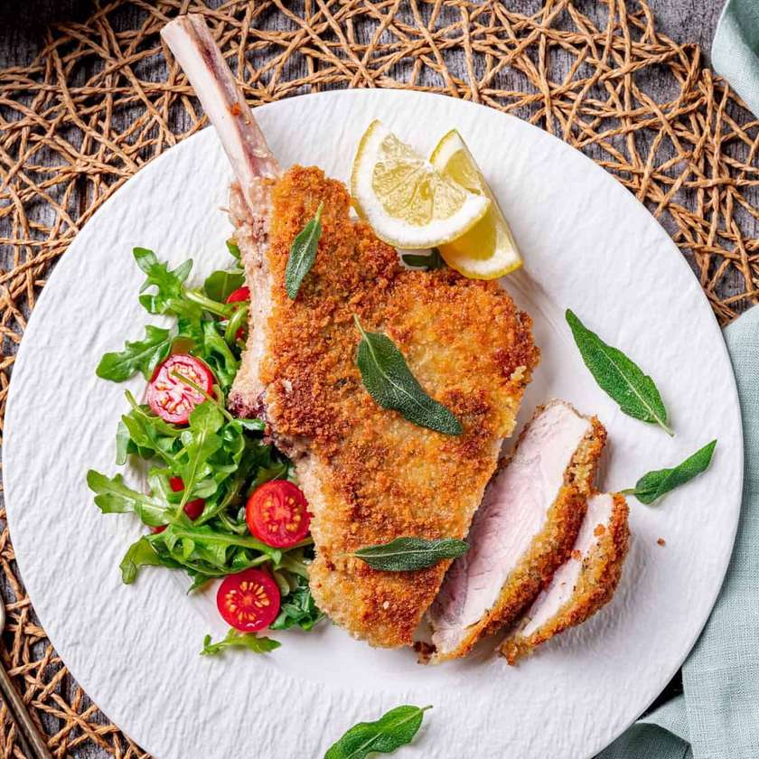 Pork on the bone Schnitzel