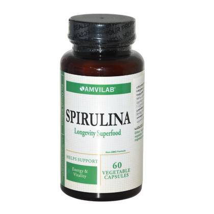 Amvilab Spirulina 500mg Capsules, 60 count