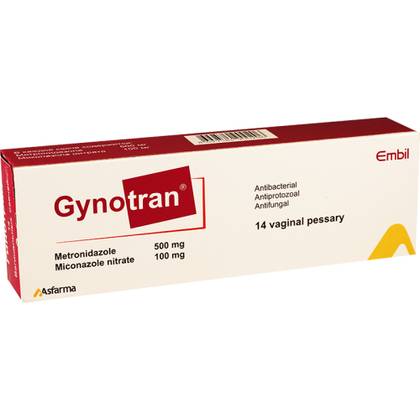 Gynotran Vaginal Suppositories 500mg+100mg #14