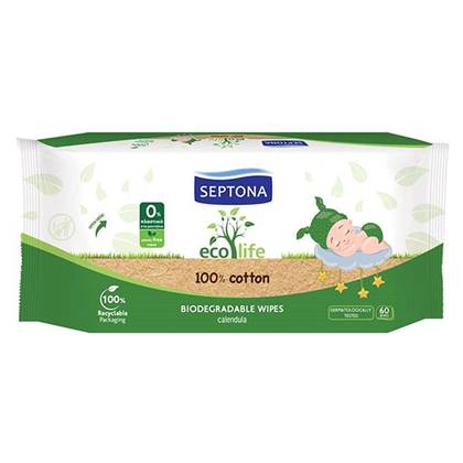 Septona Baby ECO LIFE Cotton Wipes (100% Cotton) 6434/1150 #60