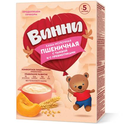 Vinnie - Milk Wheat Porridge with Pumpkin and Prebiotics /5 months+/ 200g 4527/4688/4909