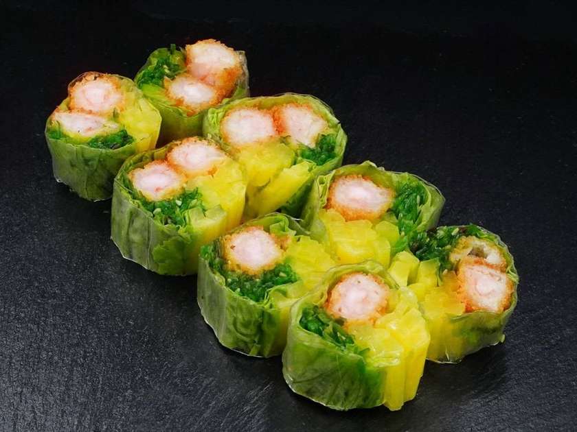 Spring roll with Shrimps in tempura (6 pieces)