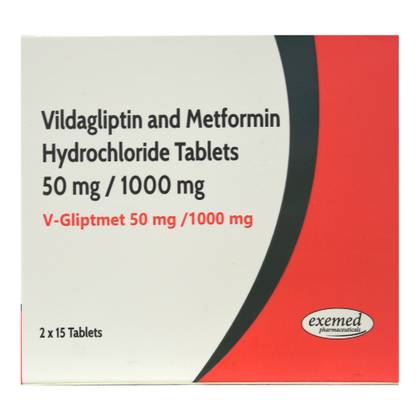 Vildagliptin/Metformin Tablet 50mg/1000mg #30