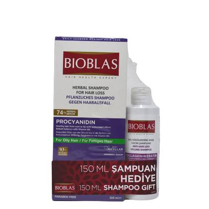 Bioblas Grape Seed Extract Shampoo 360ml + Collagen Shampoo 150ml 9337/1248