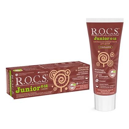 R.O.C.S. Junior Toothpaste Chocolate & Caramel 6-12 years 74g