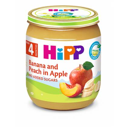 HiPP - Fruit Puree Banana, Peach and Apple /4+ months/ 125g 4283-01/4283-02