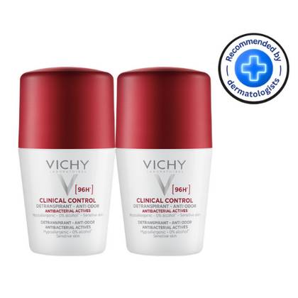 Vichy 96-Hour Antibacterial Roll-On Deodorant Twin Pack 2 x 50ml