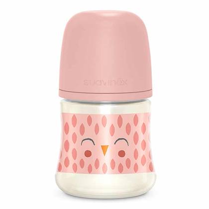 Suavinex - Pink Feather Silicone SX Physiological Nipple Plastic Bottle 150ml 7833