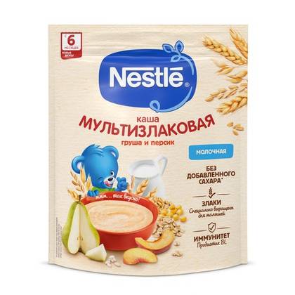 Nestle - Milk Cereal 5 Grains with Peach and Pear /6m+/ 200g 3465
