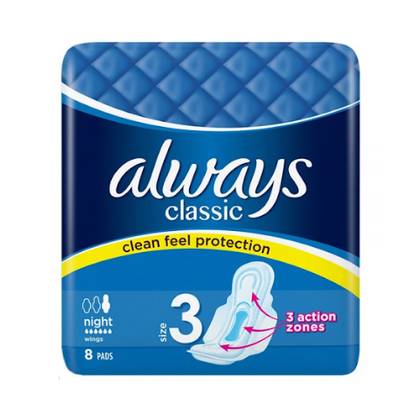 Always Classic Night Sanitary Pads /6pcs/