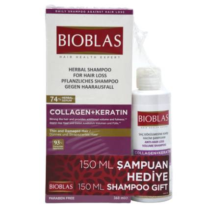 Bioblas Collagen and Keratin Shampoo 360ml + Collagen Shampoo 150ml 9344/1255
