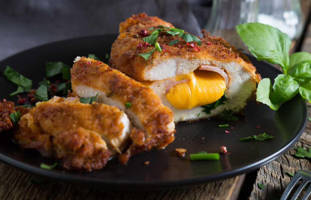 Chicken Breast Spiked with Ham in Roquefort Sauce