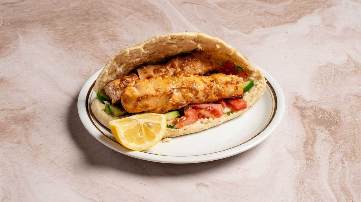 Chicken Souvlaki in Cypriot Pita