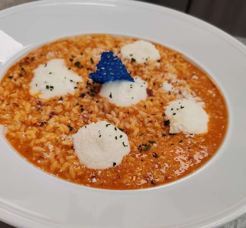 Risotto n'duja e burrata