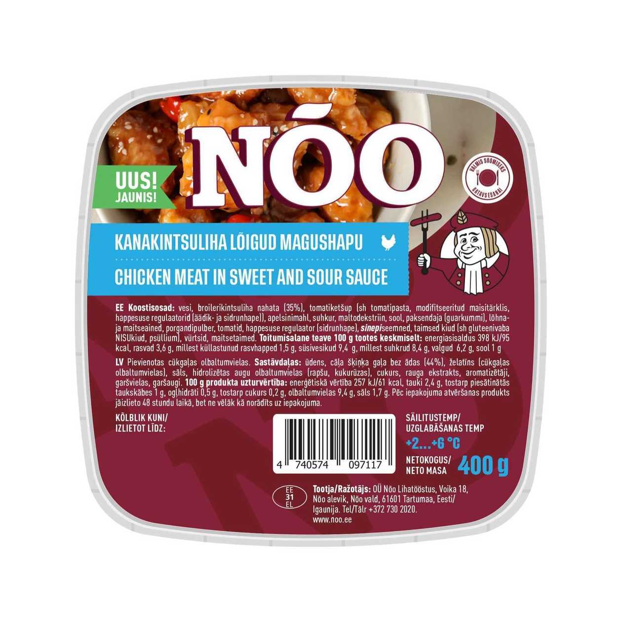 Nõo, Sweet And Sour Chicken Thigh Pieces, 400g (expires soon)
