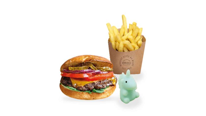 Zestaw dla dzieci z zabawką (Kids burger z małymi chrupiacymi frytkami)