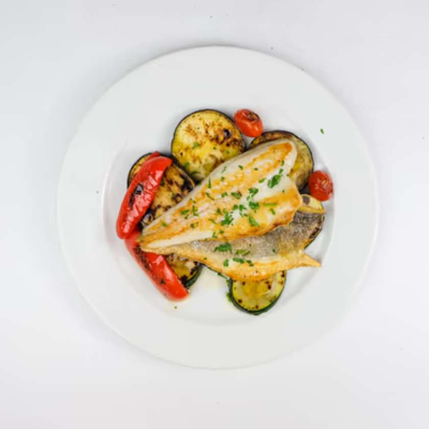 Filetto Di Branzino Con Verdure Alla Griglia