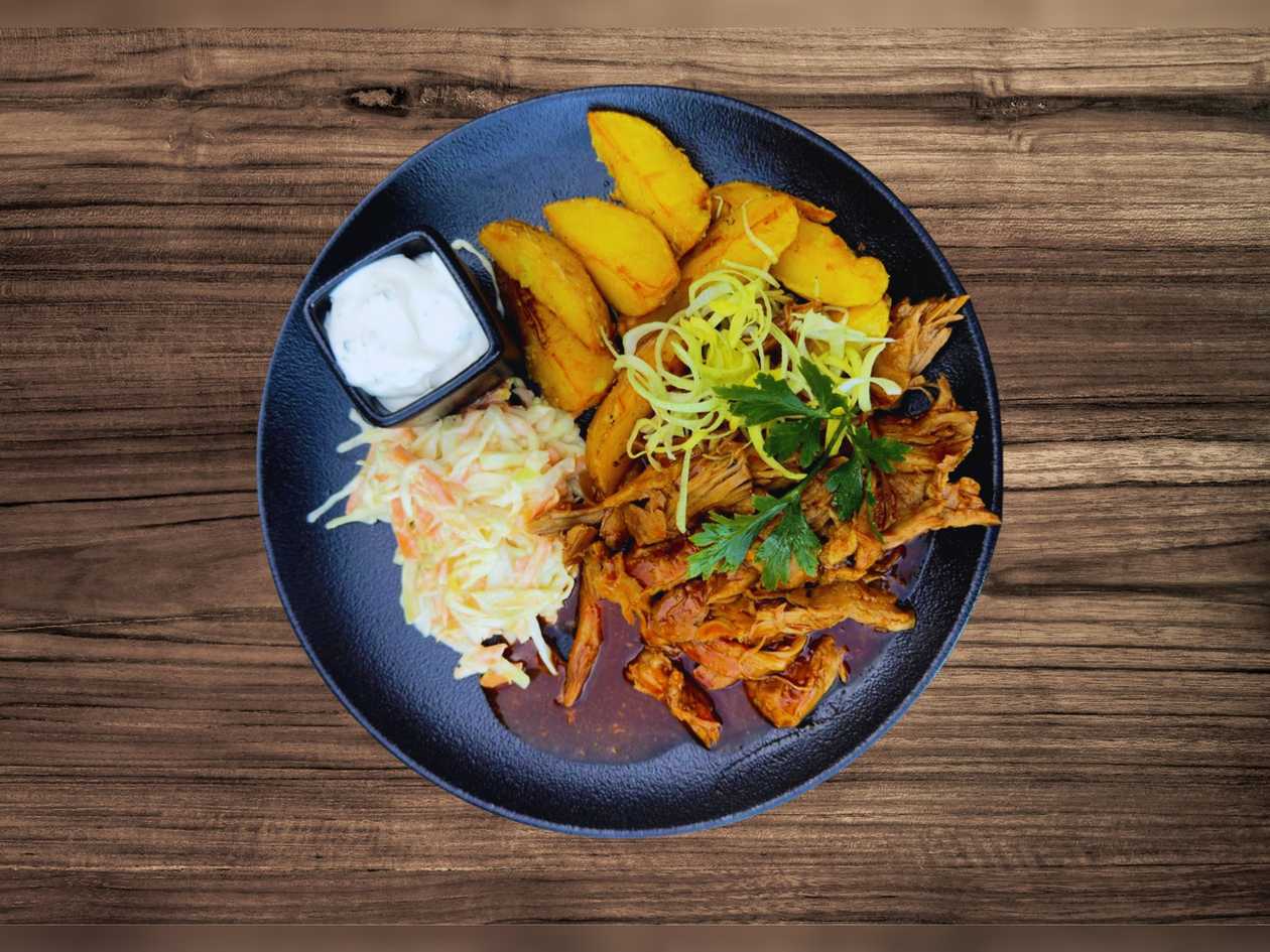Pulled pork with BBQ sauce
