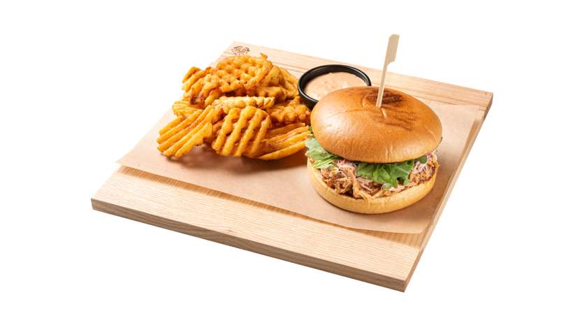 Burgeris su plėšyta kiauliena