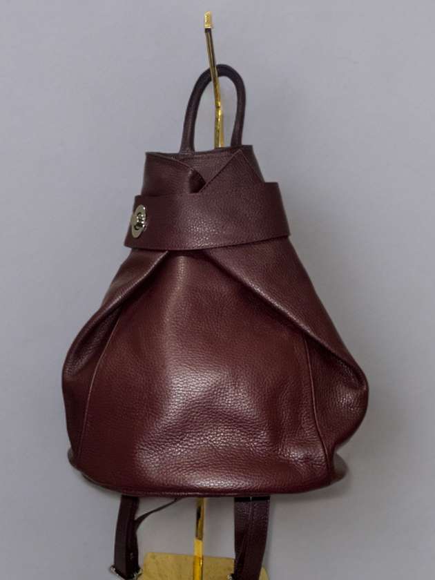 Kožený bordový batôžik