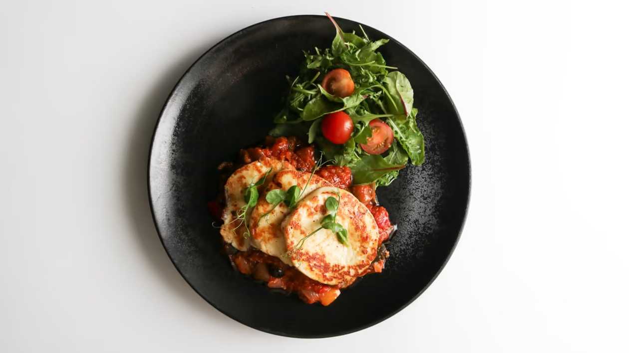 Grilled Halloumi With Sicilian Caponata