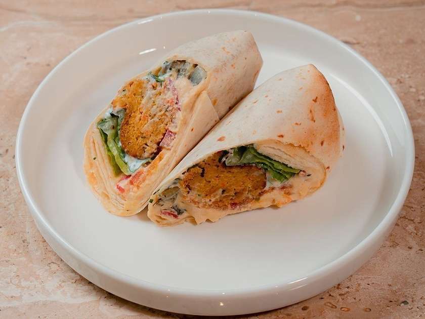 Organic Roll with Falafel and Tzatziki