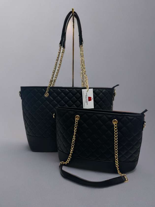 Kabelka čierna reťazová noblesa (set)