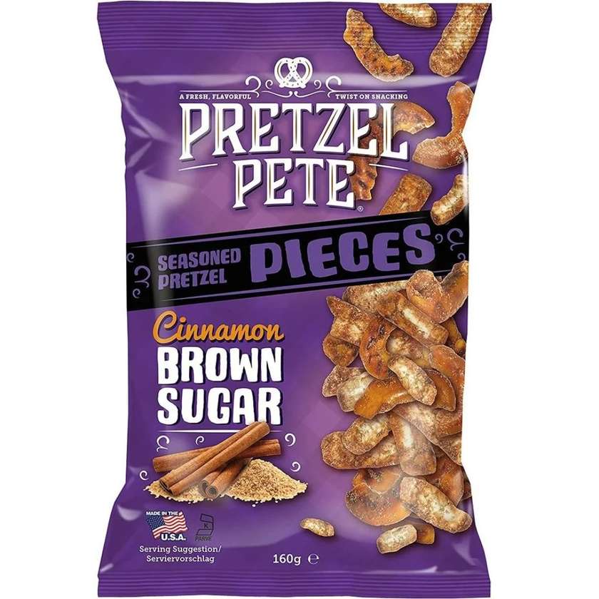 Pretzel Pete Cinnamon Brown Sugar Pretzel Pieces - Cinnamon and Brown Sugar 160g