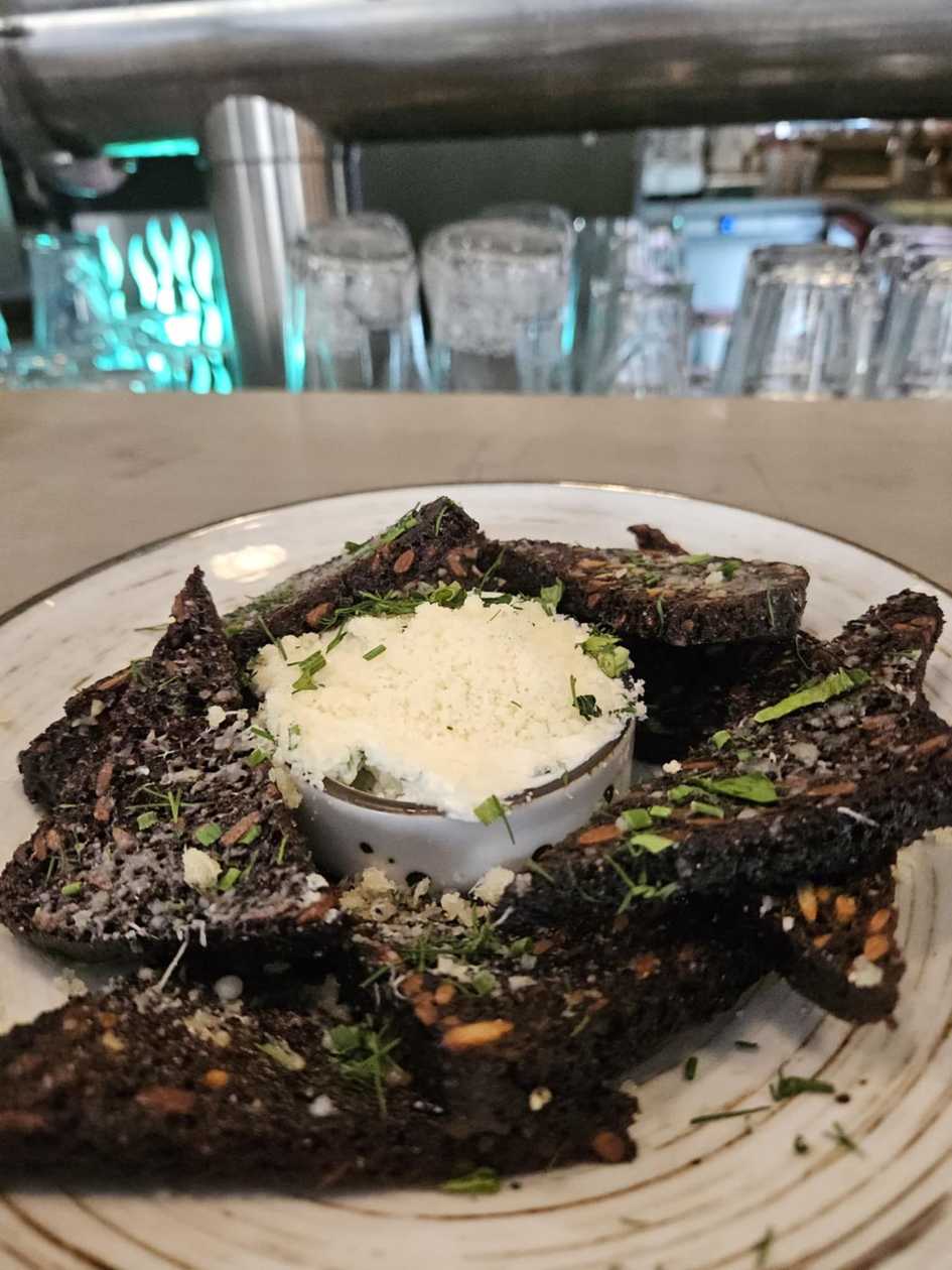 Traditional fried seed bread and cheese snack