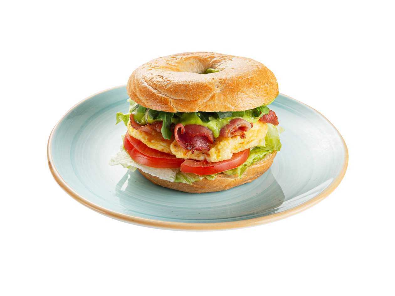 Bagel with Bacon and Scrambled Eggs