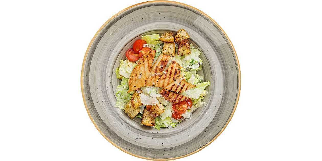 "Caesar" salad with chicken.