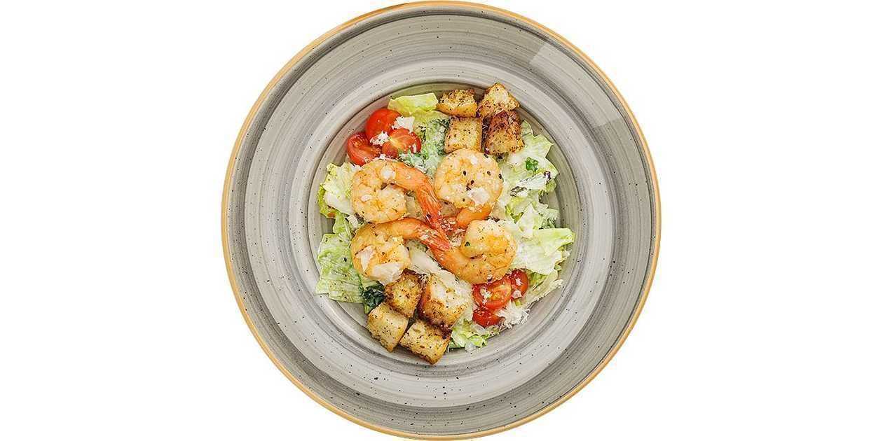 Caesar salad with shrimp