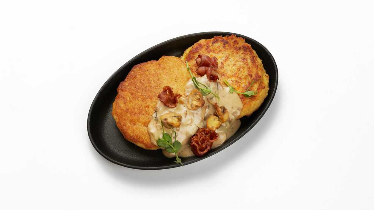 Potato pancakes with chicken
