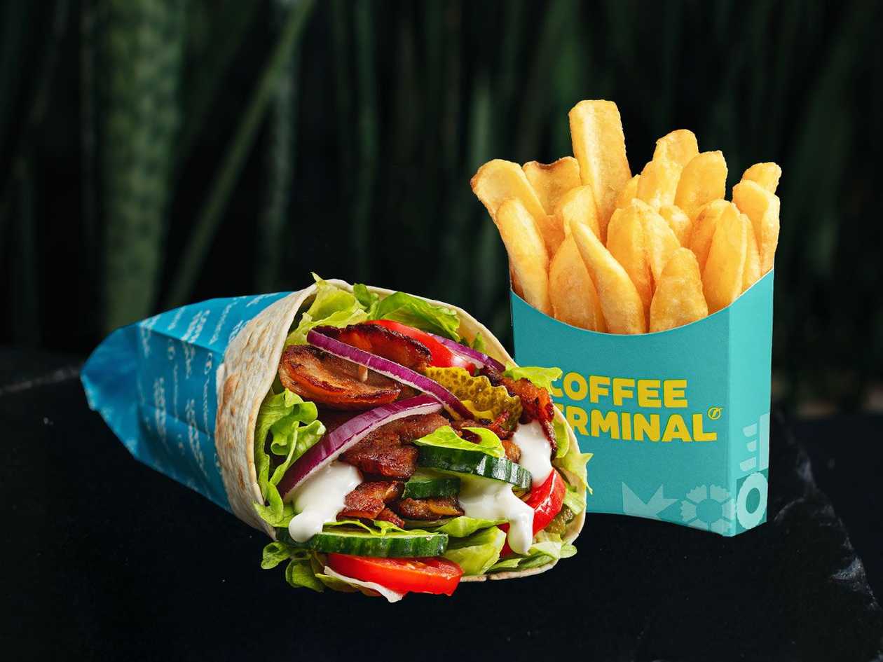 Kebab wrap meal