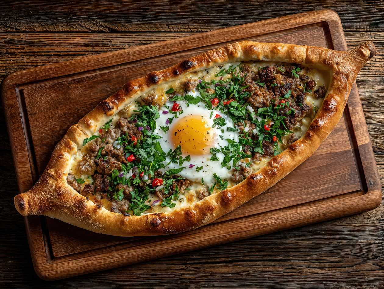 Meat khachapuri