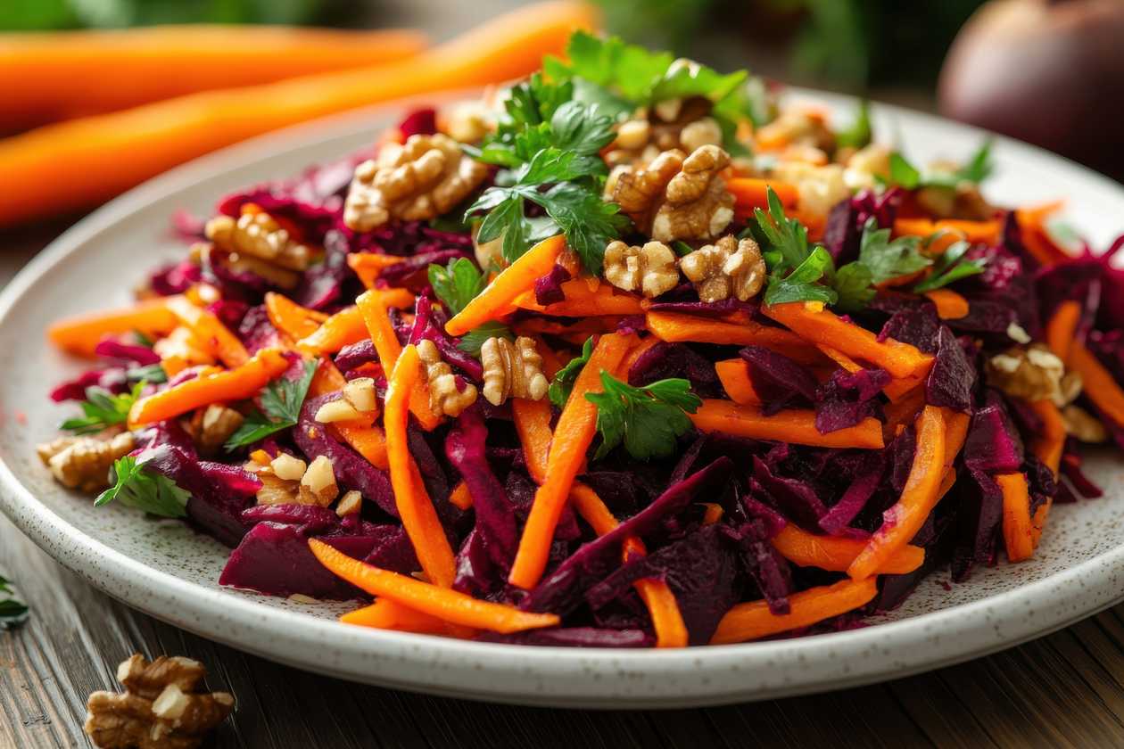Carrots with walnuts and oriental spices