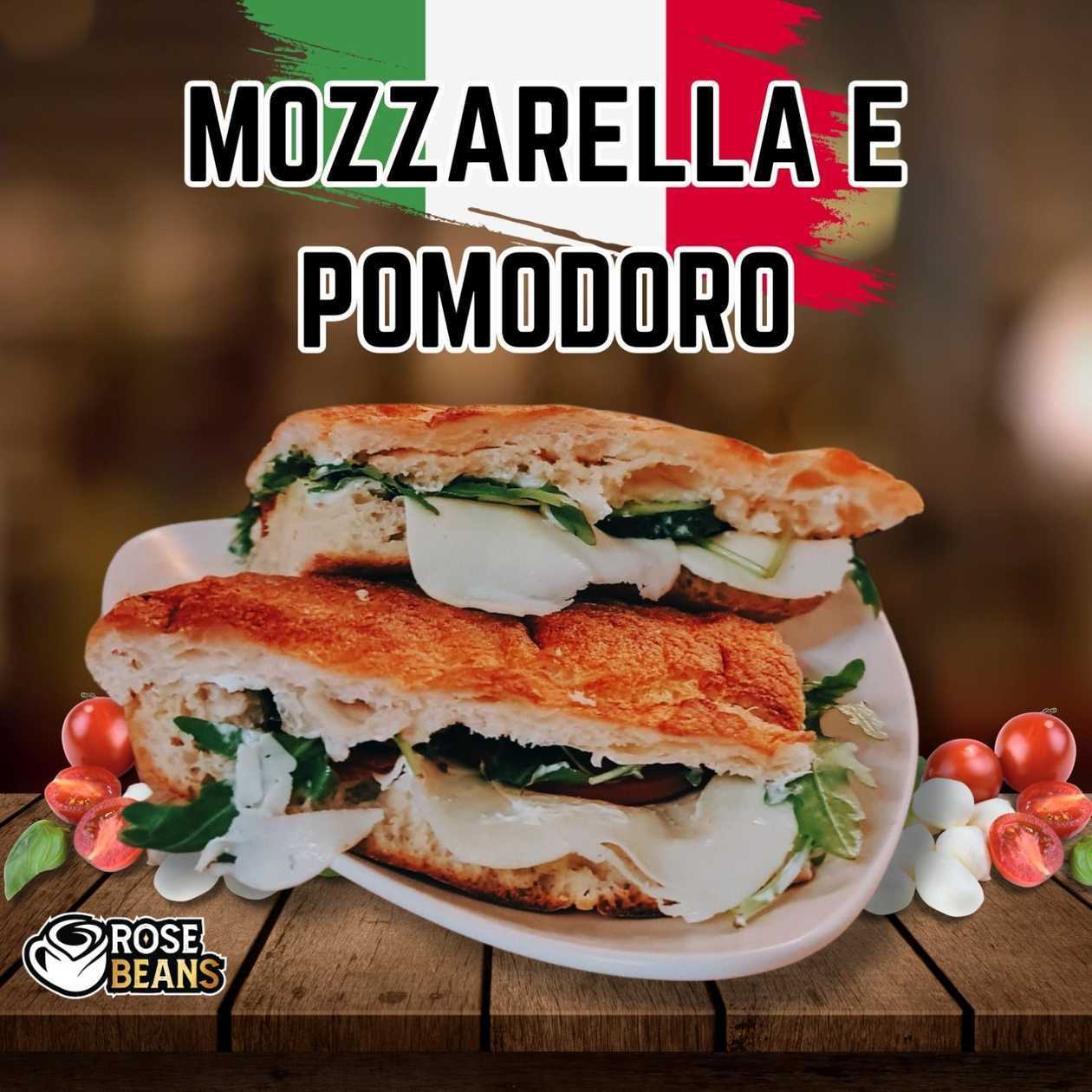 PANINO WITH MELTED MOZZARELLA AND TOMATOES WITH BASIL
