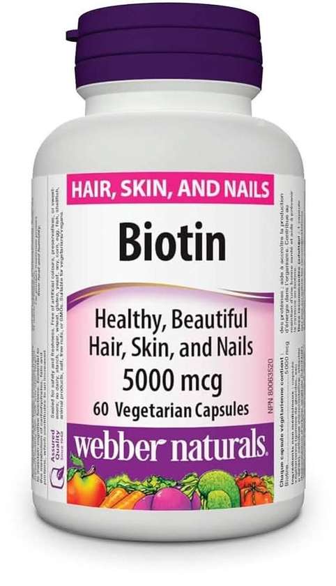 Webber Naturals Biotin 5000Mcg Veg Caps (60 pieces)