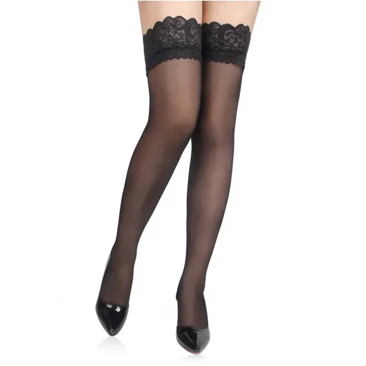 Eross ciorapi Lace Silicone XS/M Black LUX28642