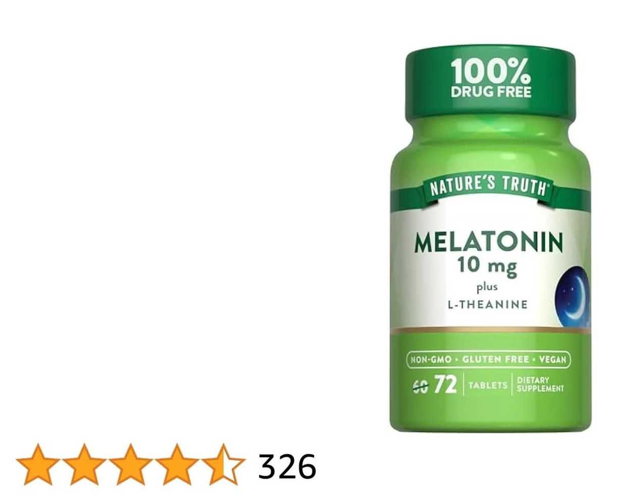 Nature's Truth Melatonin (10 mg) + L- Theanine Tabs