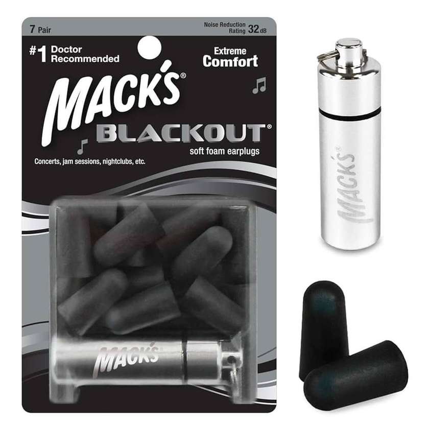Mack's #983 Blackout Music Foam (3 pair) (Soft Foam Ear Plugs)