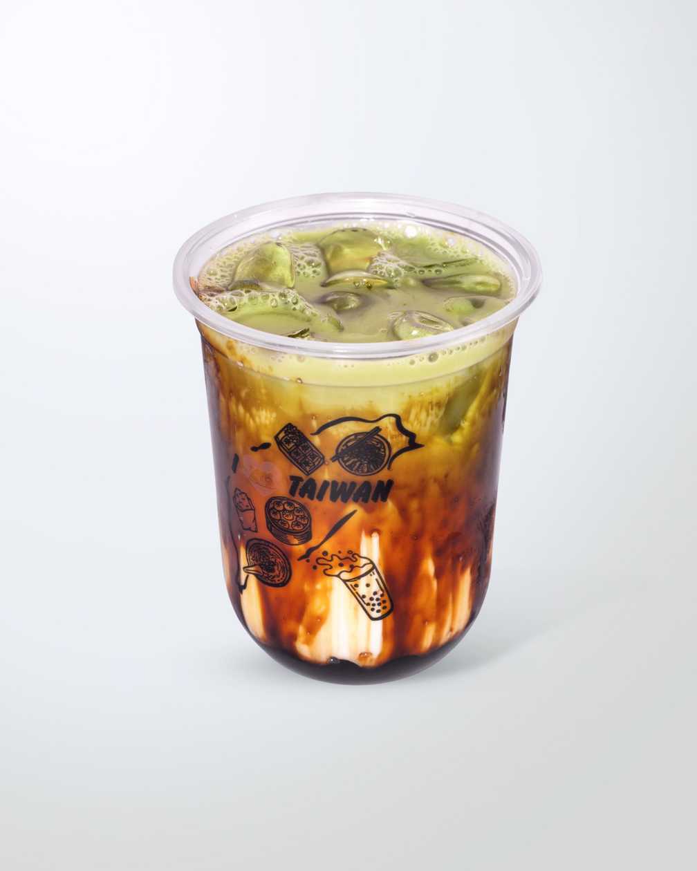 Matcha Bubble Tea with Milk and Brown Sugar