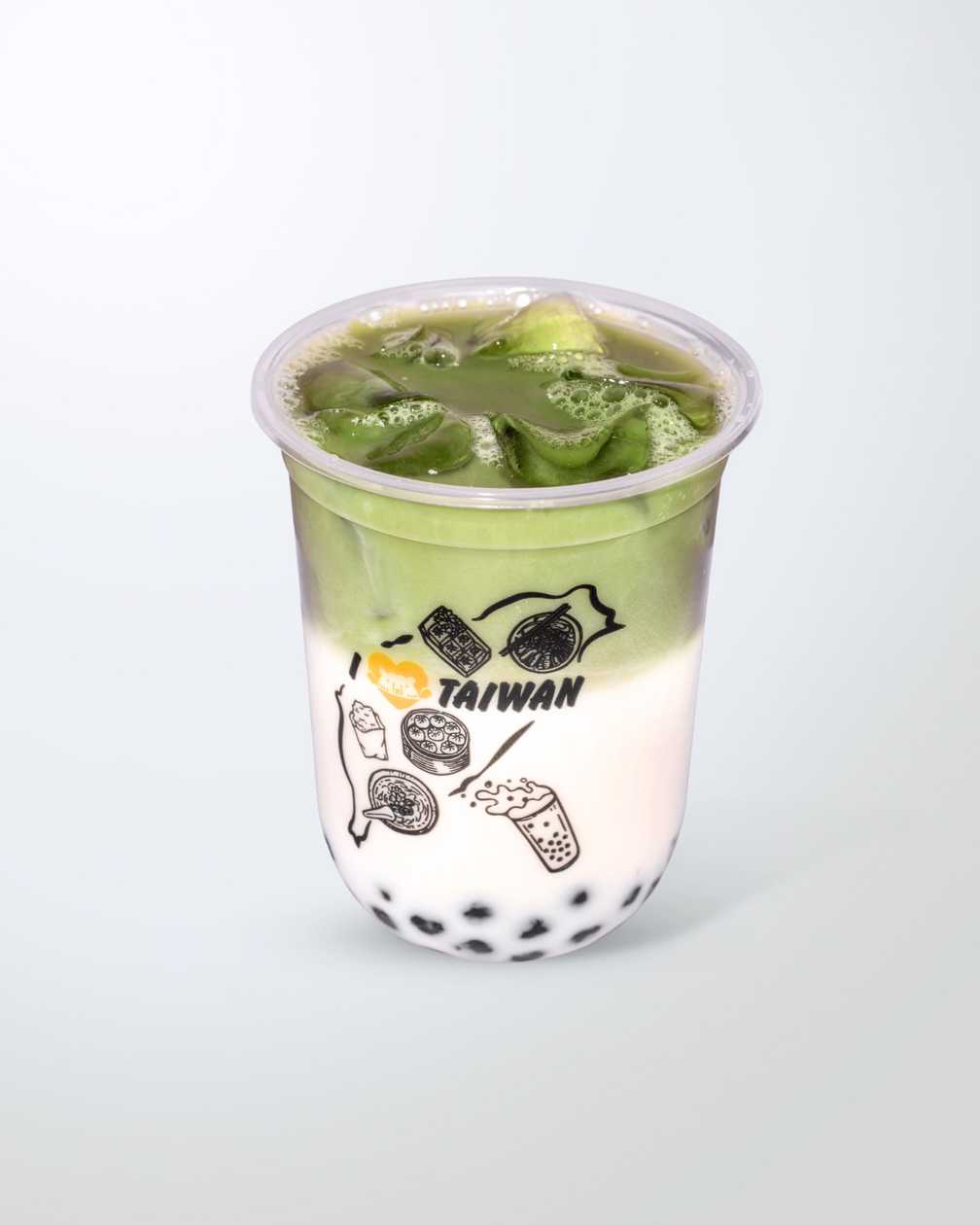 Matcha Bubble Tea with Milk and Vanilla