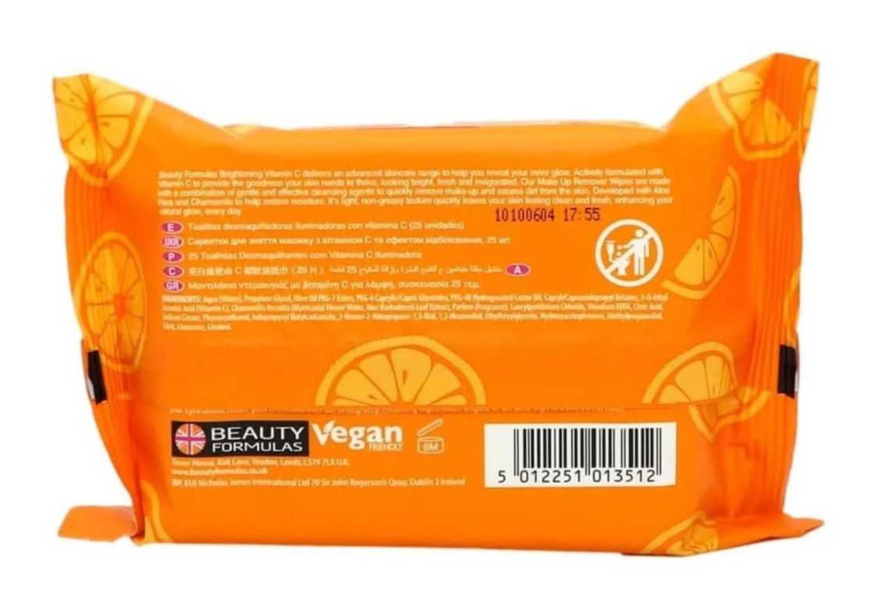 Beauty Formulas Vitamin C Make Up Remover Wipes (25 pieces)